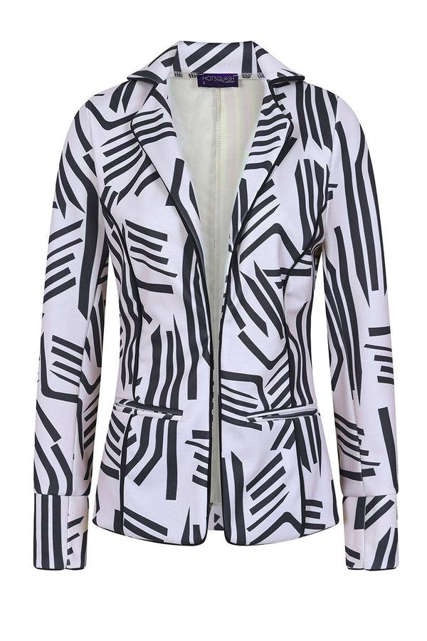 Hot Squash Piping Detail Jacket Black / Grey Calligraphy