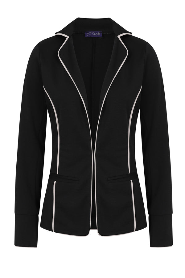 Hot Squash Piping Detail Jacket Solid Black / Grey Piping