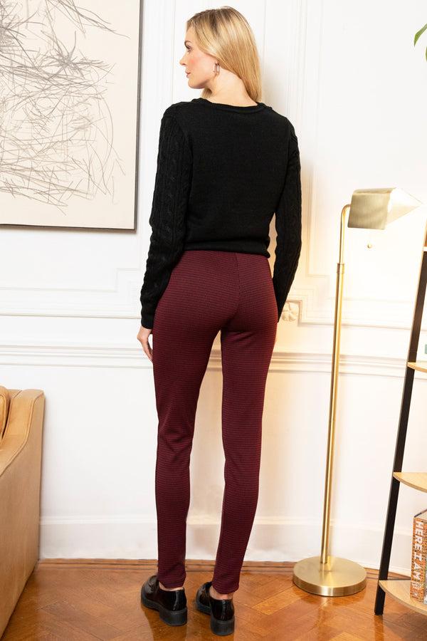 Hot Squash Premium Stretch Skinny Trouser Red Houndstooth Small