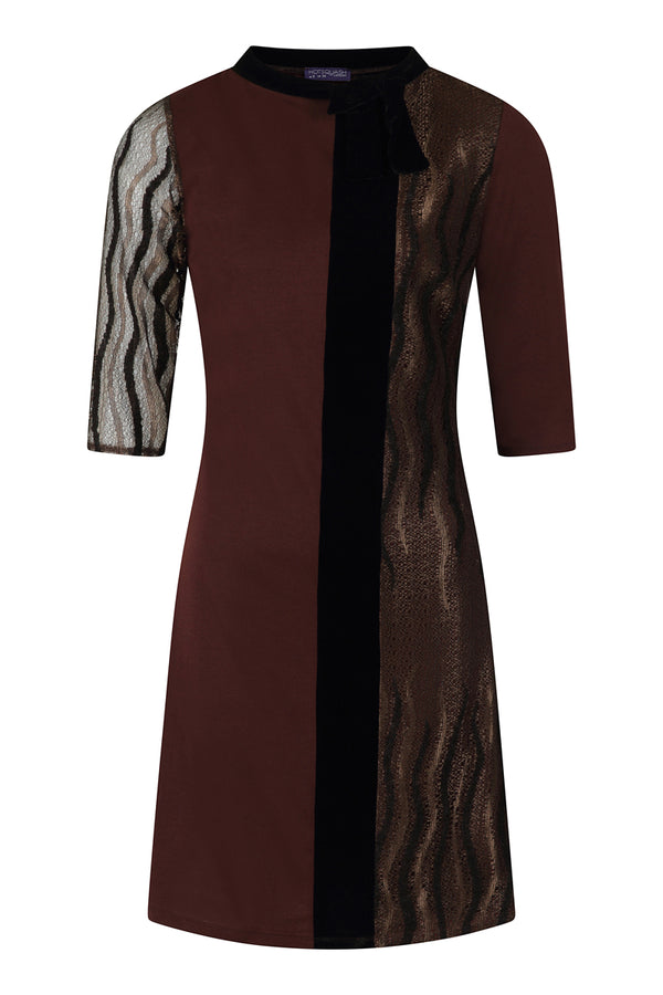 Hot Squash Princess Seam Dress With Velvet Chocolate Jersey
