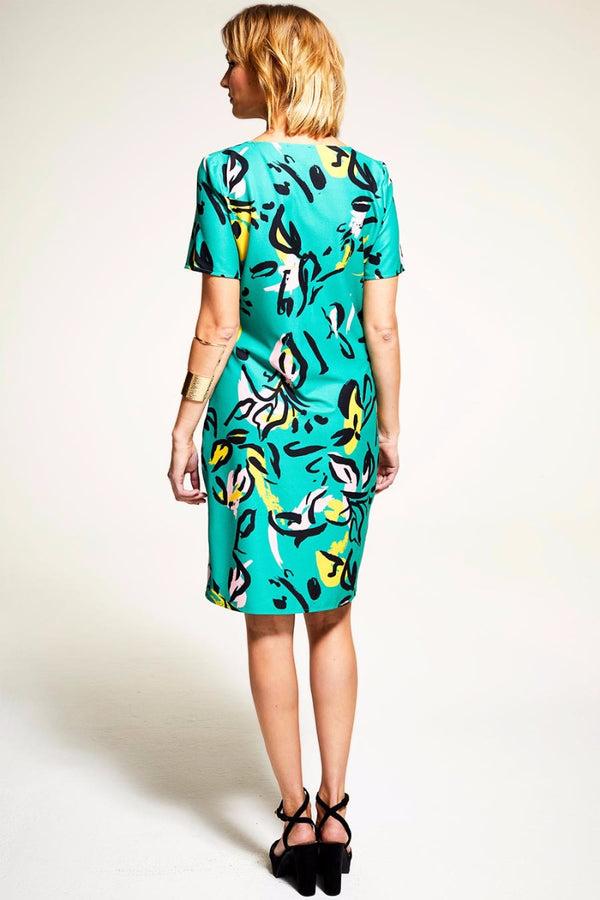 Hot Squash Riviera Short-Sleeved Print Shift Dress Floral Graffiti