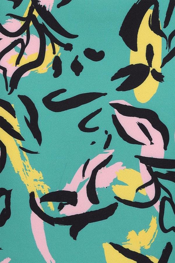 Hot Squash Riviera Short-Sleeved Print Shift Dress Floral Graffiti