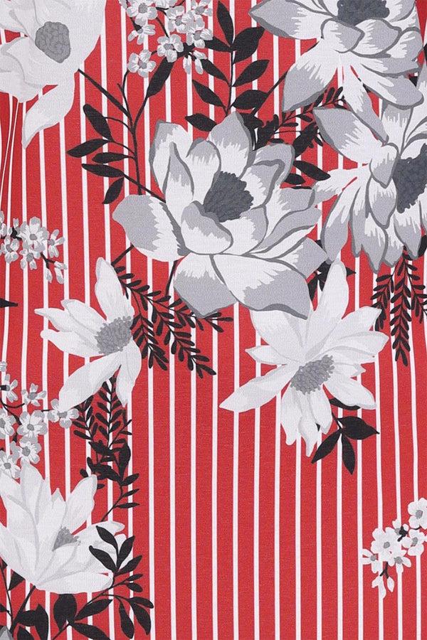 Hot Squash Riviera Short-Sleeved Print Shift Dress Petals And Pinstripes