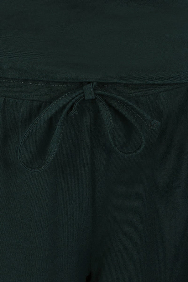 Hot Squash Roll Top Harem Yoga Trousers Bottle Green