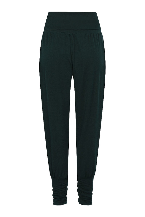 Hot Squash Roll Top Harem Yoga Trousers Bottle Green