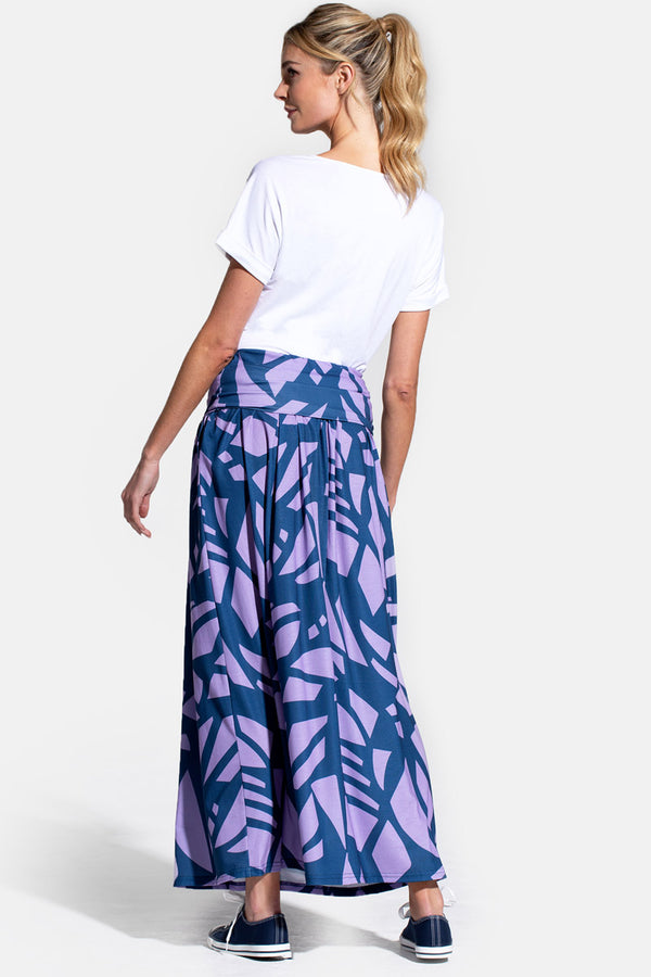 Hot Squash Roll Top Maxi Skirt Matisse Print Lilac/Blue