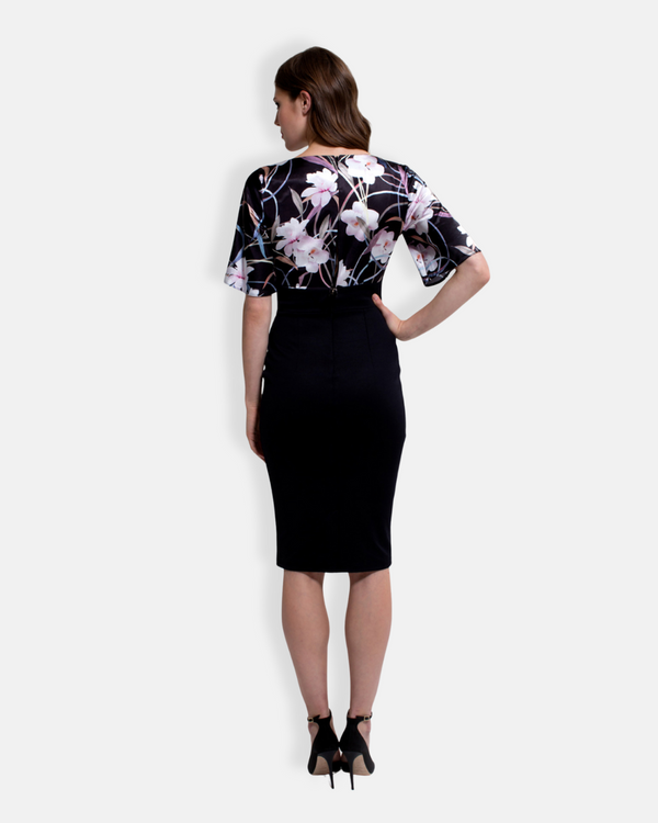 Hot Squash Short Sleeve Cocktail Dress Occasion Print