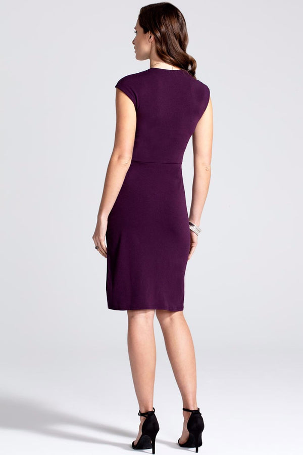 Hot Squash Short Sleeved Dress With Crossover Top Damson