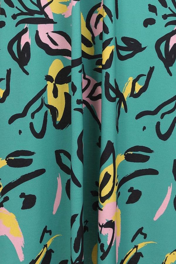 Hot Squash Sleeveless Empire Line Maxi Dress Floral Graffiti