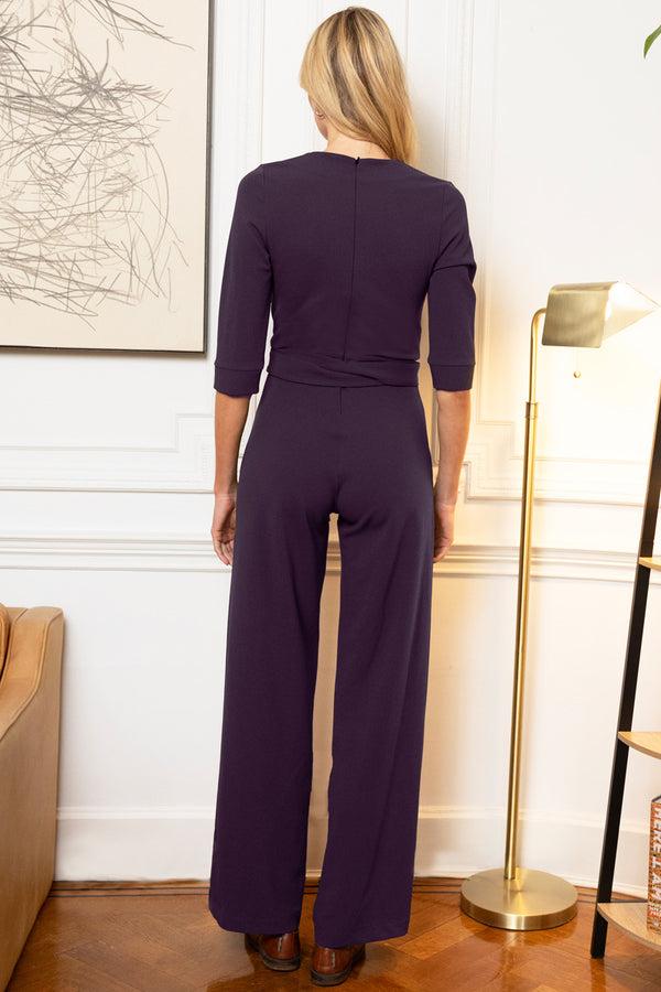Hot Squash Smart Scuba Jumpsuit With Buttons Damson