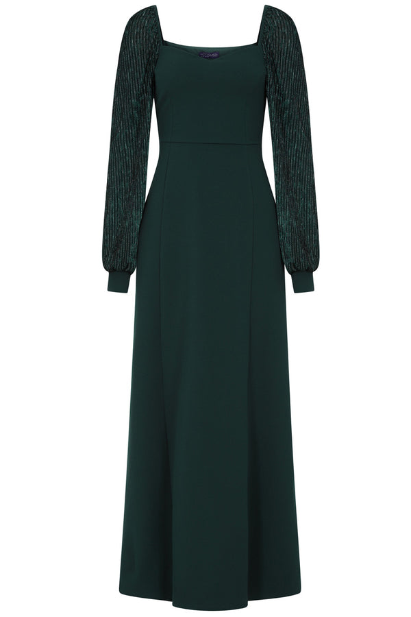 Hot Squash Sweetheart Neckline Maxi Dress Bottle Green