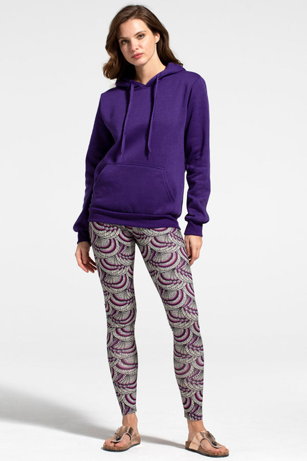 Hot Squash Tech-Fabric All Day Leggings Purple Kimono Print