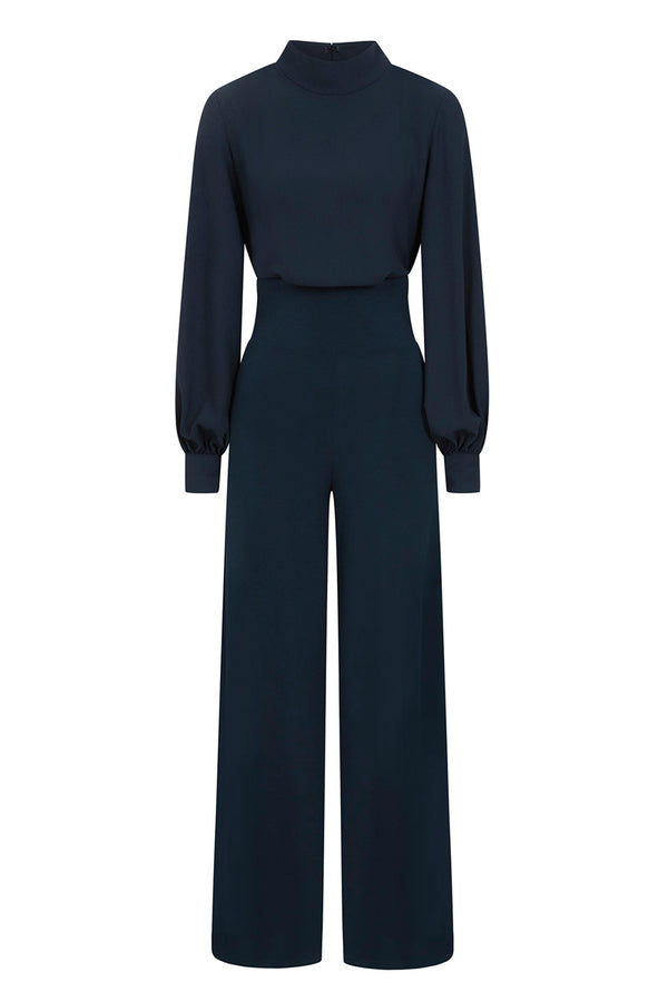 Hot Squash Wide Leg Jumpsuit With Blouson Sleeve Woodland Teal
