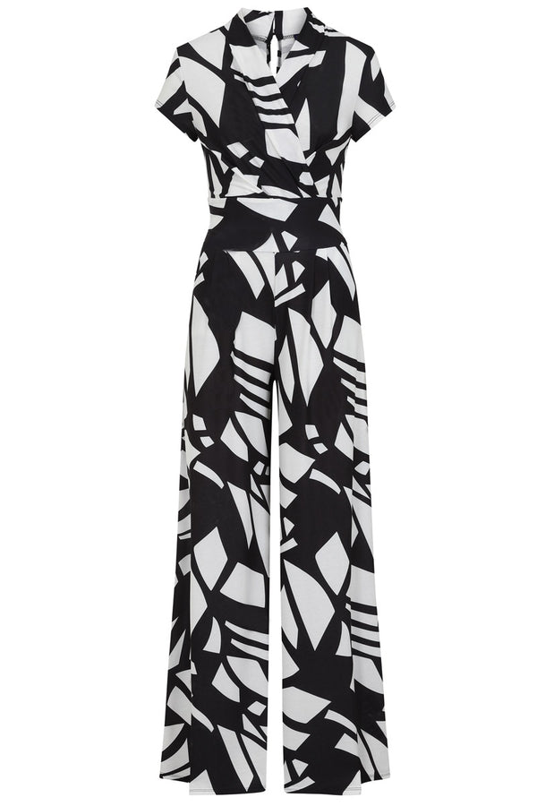 Hot Squash Wide Leg Jumpsuit With Cap Sleeves Matisse Print Black