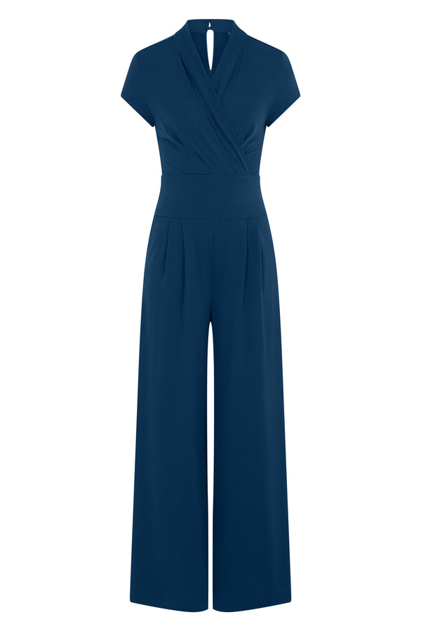 Hot Squash Wide Leg Jumpsuit With Cap Sleeves Woodland Teal