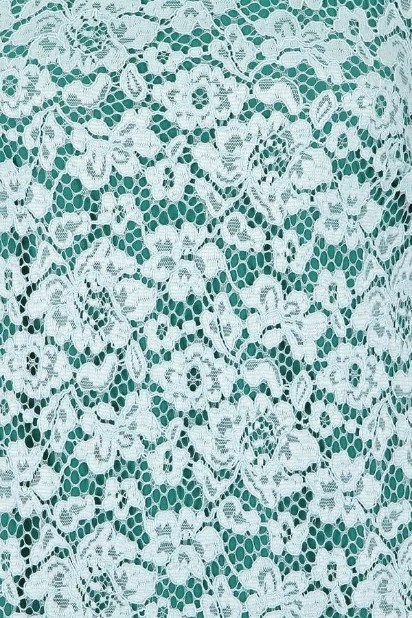 Hot Squash Zip-Back Sleeveless Shift Dress Mint Lace