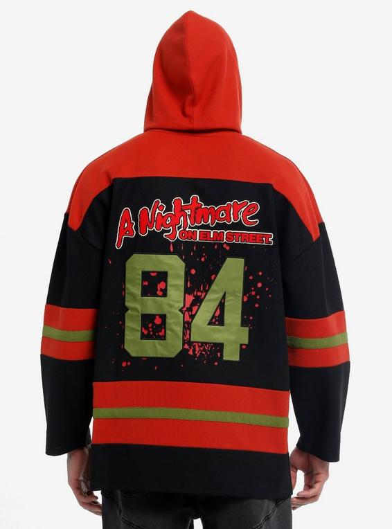 Hot Topic A Nightmare On Elm Street Freddy Krueger Hockey Jersey BLACK
