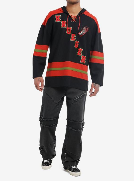 Hot Topic A Nightmare On Elm Street Freddy Krueger Hockey Jersey BLACK