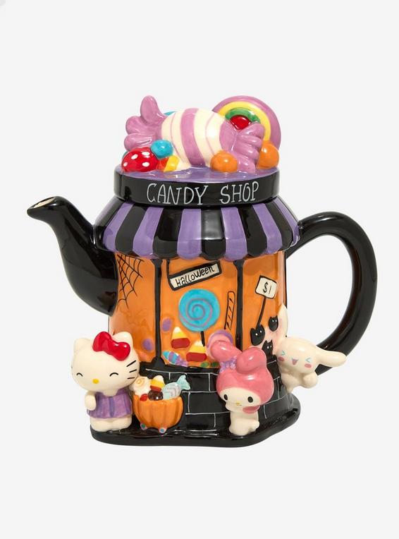 hot topic Blue Sky Hello Kitty And Friends Halloween Shop Teapot
