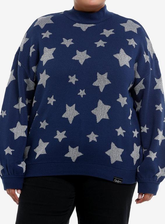 hot topic Coraline Star Glitter Knit Girls Sweater Plus Size MULTI