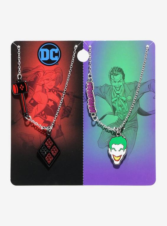 hot topic DC Comics Joker & Harley Quinn Best Friend Necklace Set