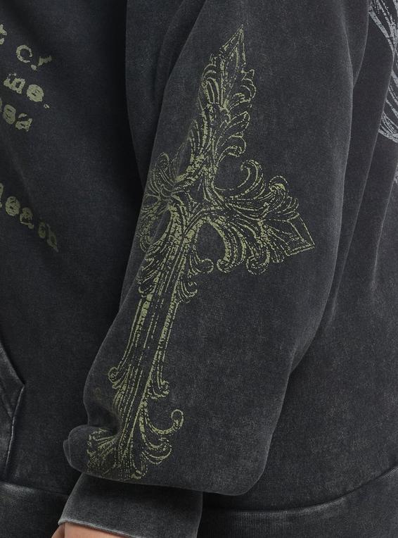 Hot Topic Defiant Wings & Filigree Washed Girls Hoodie Plus Size