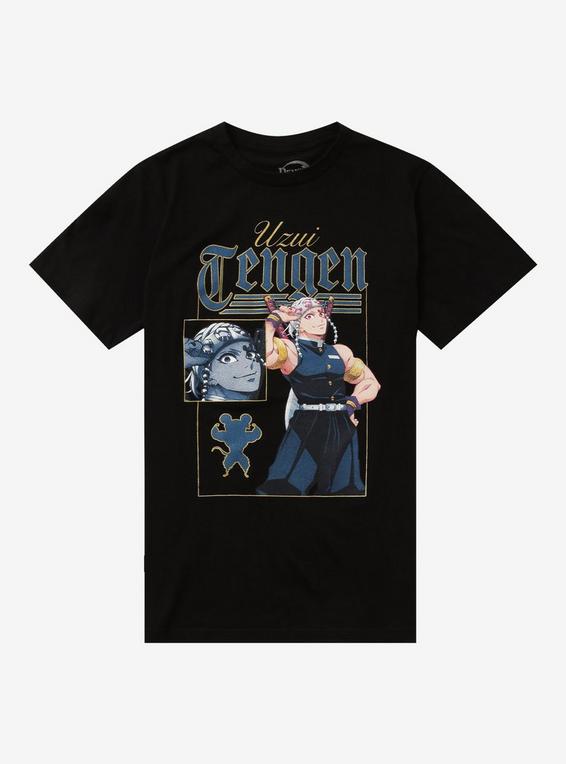 hot topic Demon Slayer: Kimetsu No Yaiba Uzui Tengen Pose Girls T-Shirt BLUE