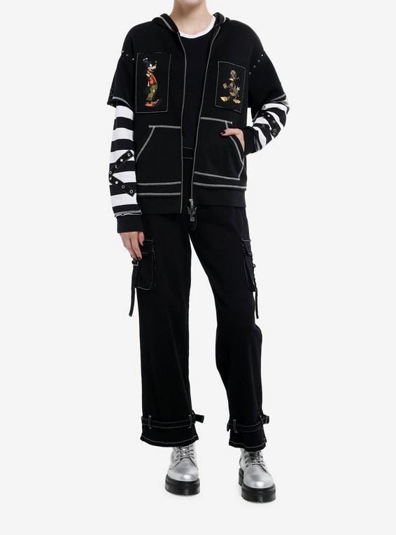 hot Topic Disney Kingdom Hearts Halloween Town Girls Twofer Hoodie MULTI