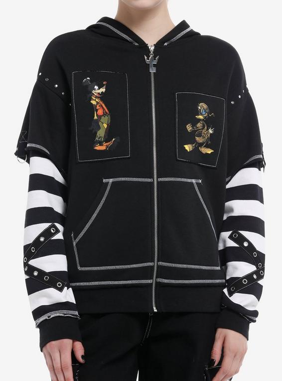 hot topic Disney Kingdom Hearts Halloween Town Girls Twofer Hoodie MULTI