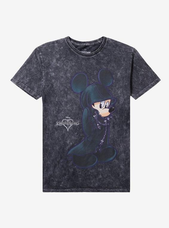 hot topic Disney Kingdom Hearts Mickey Mouse Hood Mineral Wash Girls T-Shirt MULTI