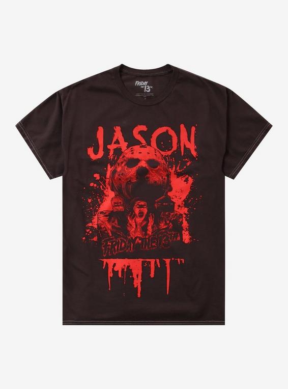 hot topic Friday The 13th Jason Blood Dripping T-Shirt BLACK