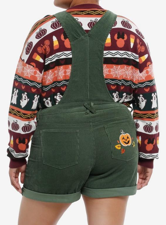 Hot Topic Her Universe Disney Mickey Mouse & Minnie Mouse Corduroy Shortalls Plus Size MULTI