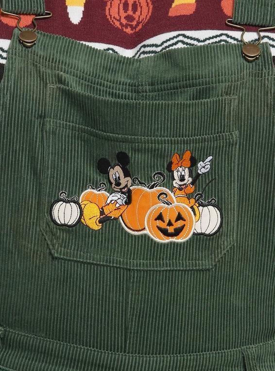 Hot Topic Her Universe Disney Mickey Mouse & Minnie Mouse Corduroy Shortalls Plus Size MULTI