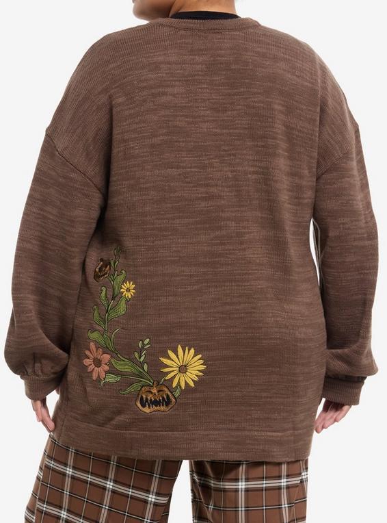 Hot Topic Her Universe The Nightmare Before Christmas Jack & Sally Fall Floral Girls Cardigan Plus Size MULTI
