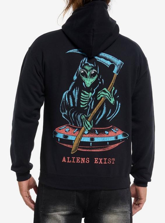 Hot Topic Blink-182 Aliens Exist Hoodie BLACK