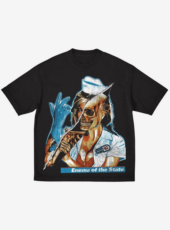 hot topic Blink-182 Skeleton Nurse T-Shirt BLACK