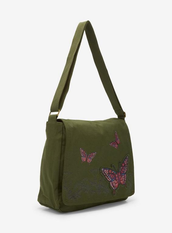 Hot Topic Butterfly Forest Green Messenger Bag