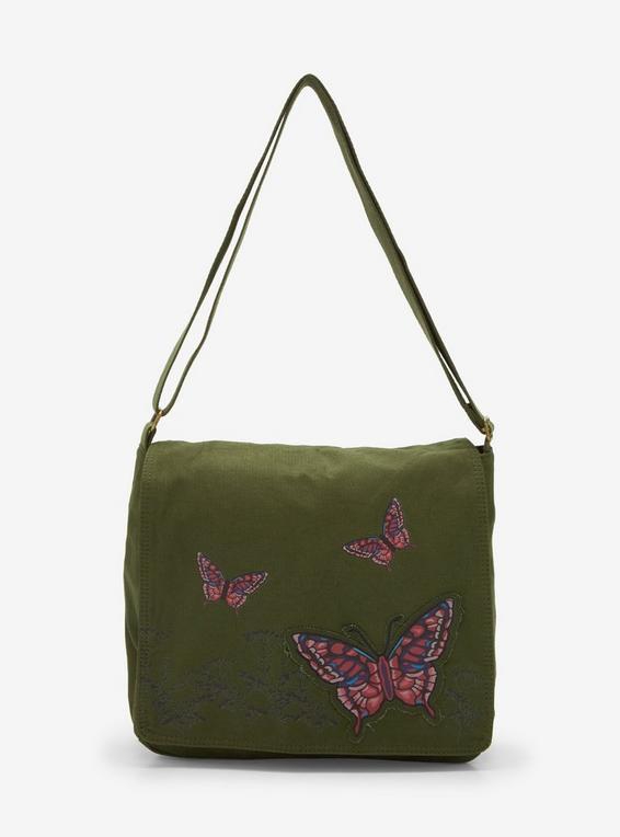 hot topic Butterfly Forest Green Messenger Bag