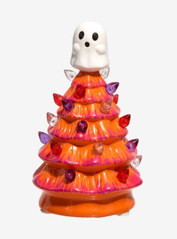 hot topic Ghost Orange Light-Up Mini Ceramic Tree