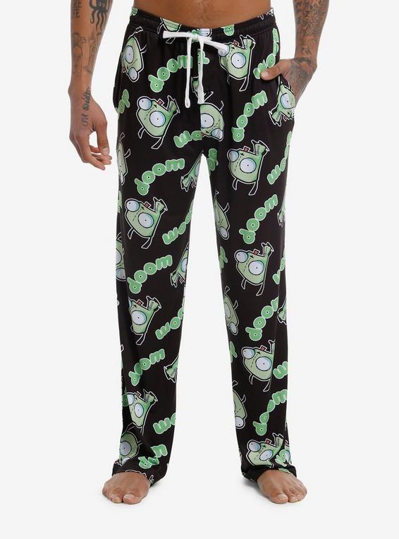 hot topic Invader Zim GIR Doom Pajama Pants GREEN
