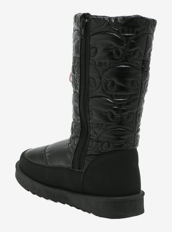 Hot Topic Kuromi Skull Black Puffer Boots MULTI