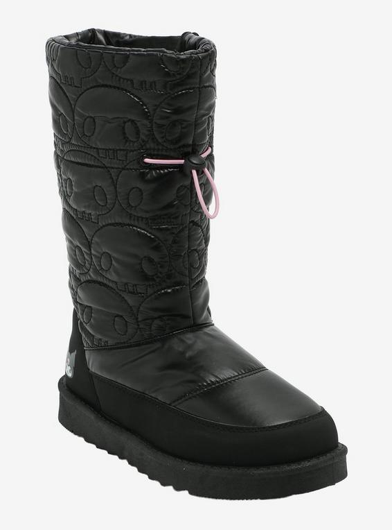 hot topic Kuromi Skull Black Puffer Boots MULTI