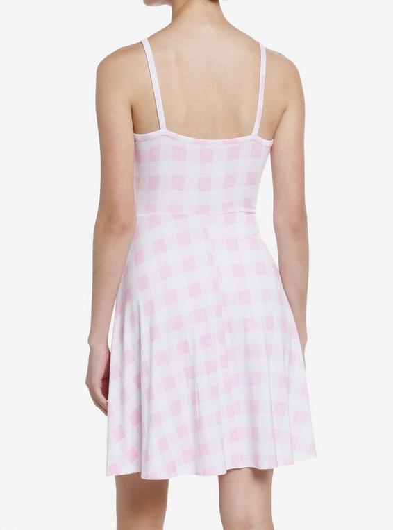 Hot Topic Pastel Pink Gingham Mini Dress MULTI