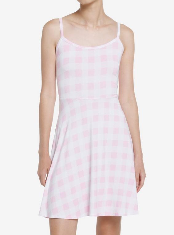 hot topic Pastel Pink Gingham Mini Dress MULTI