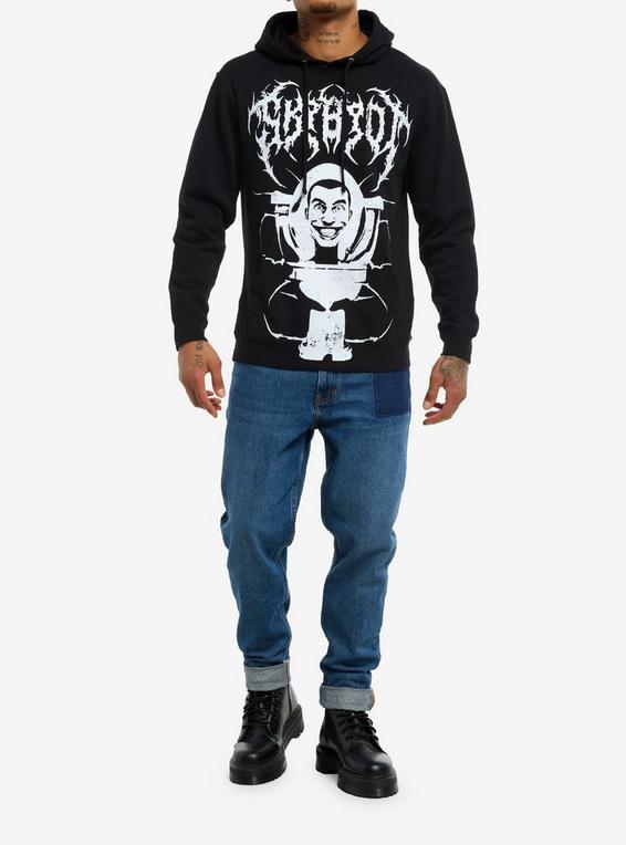 Hot Topic Skibidi Toilet Metal Hoodie BLACK