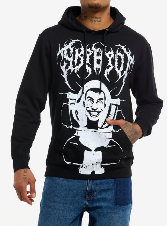 hot topic Skibidi Toilet Metal Hoodie BLACK