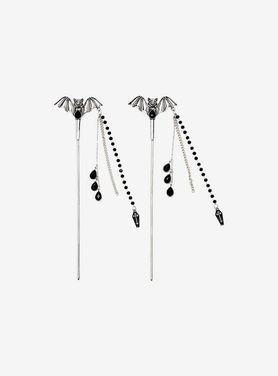 Hot Topic Vampire Bat Chain Hair Sticks