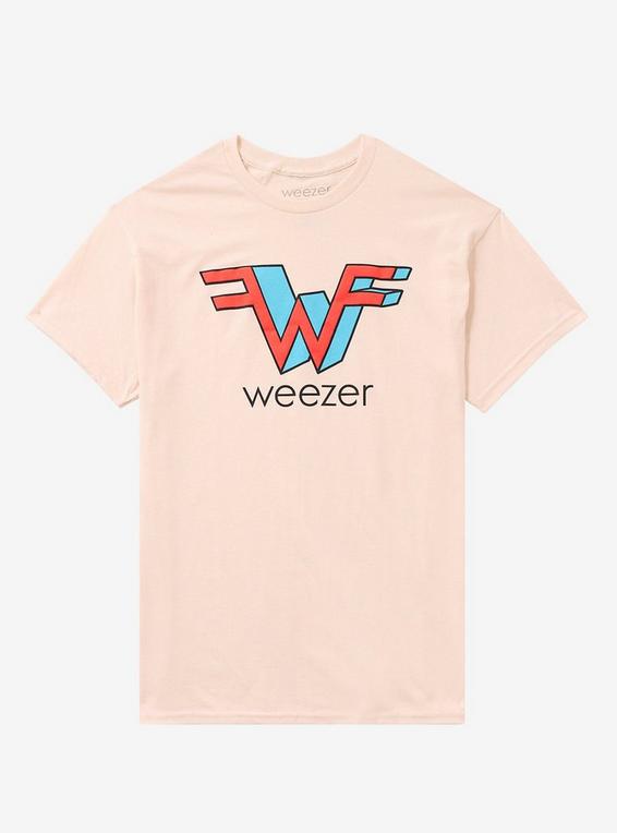 hot topic Weezer W Logo T-Shirt NATURAL