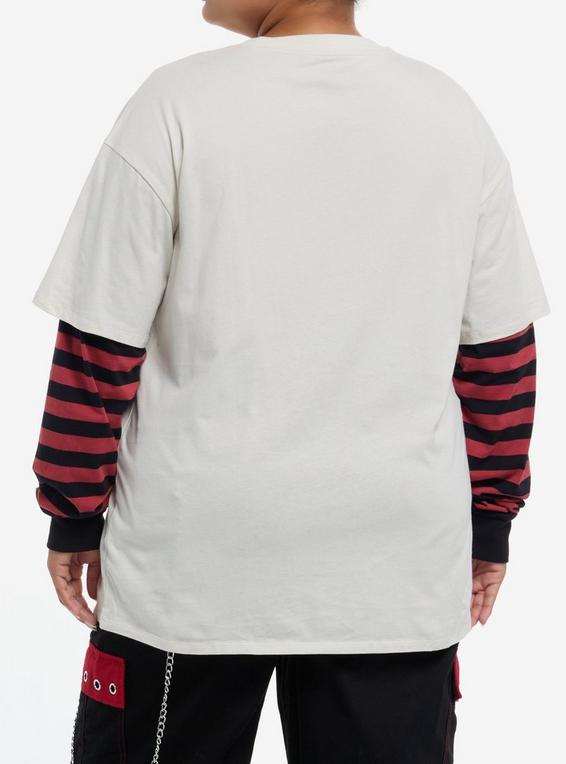 Hot Topic IT Pennywise Oversized Twofer Long-Sleeve T-Shirt Plus Size RED