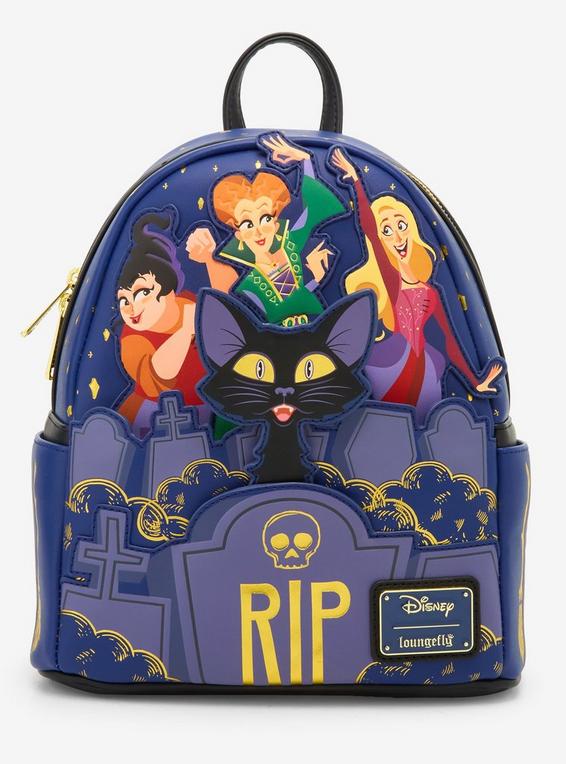 Hot Topic Loungefly Disney Hocus Pocus Sisters & Binx Mini Backpack